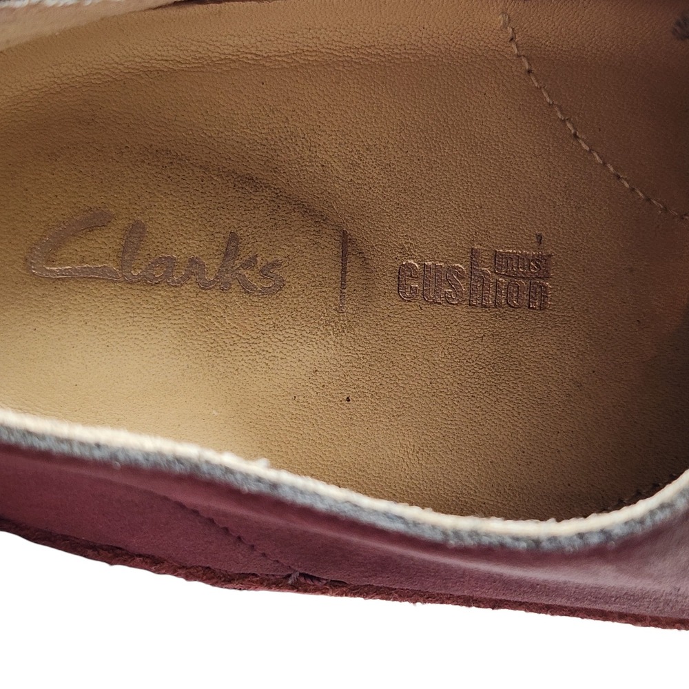 Clarks Sneakers 7.5 Women Hidi Holly Gray Suede Nubuck Leather Lace‎ Up Gum Sole - Picture 10 of 13